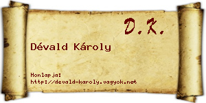 Dévald Károly névjegykártya