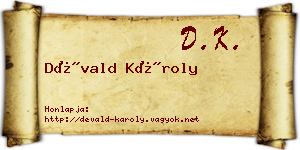 Dévald Károly névjegykártya