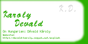 karoly devald business card
