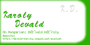 karoly devald business card